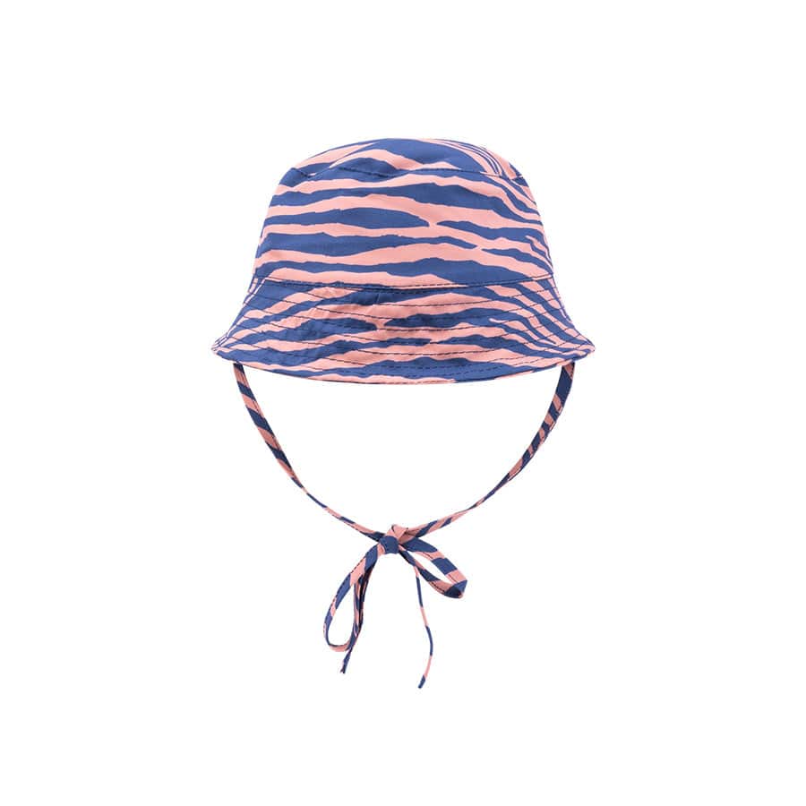 Zonnehoedje - Blauw/Oranje - Vibrant Stripes