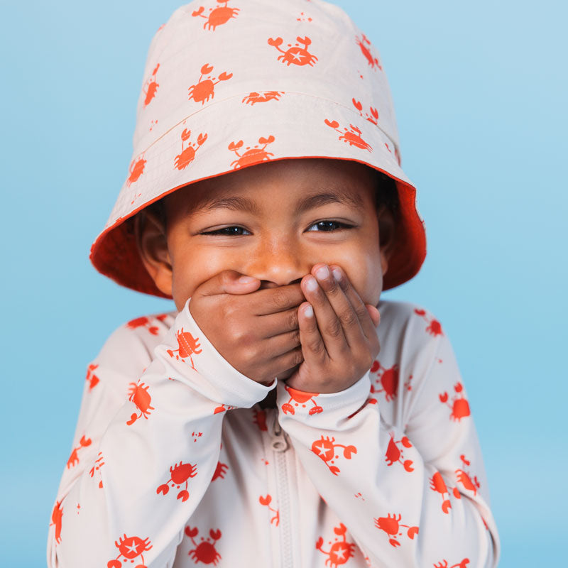 Zonnehoedje Omkeerbaar - Beige/Rood - Crabby