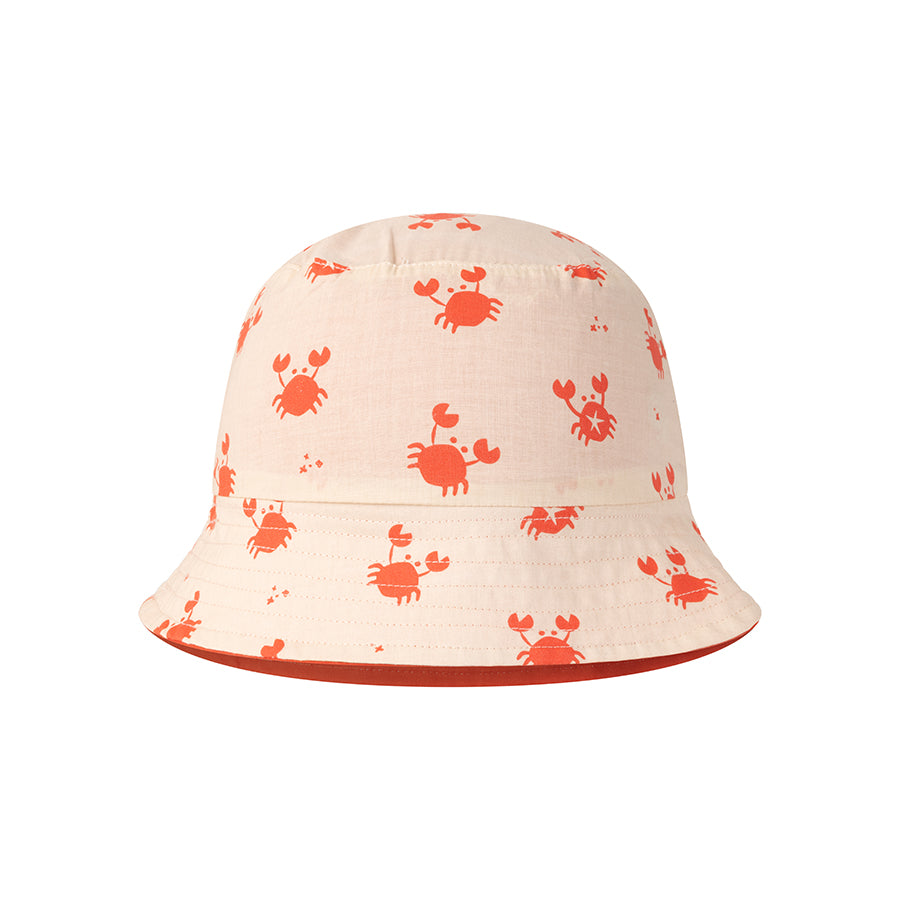 Omkeerbaar Zonnehoedje - Beige/Rood - Crabby