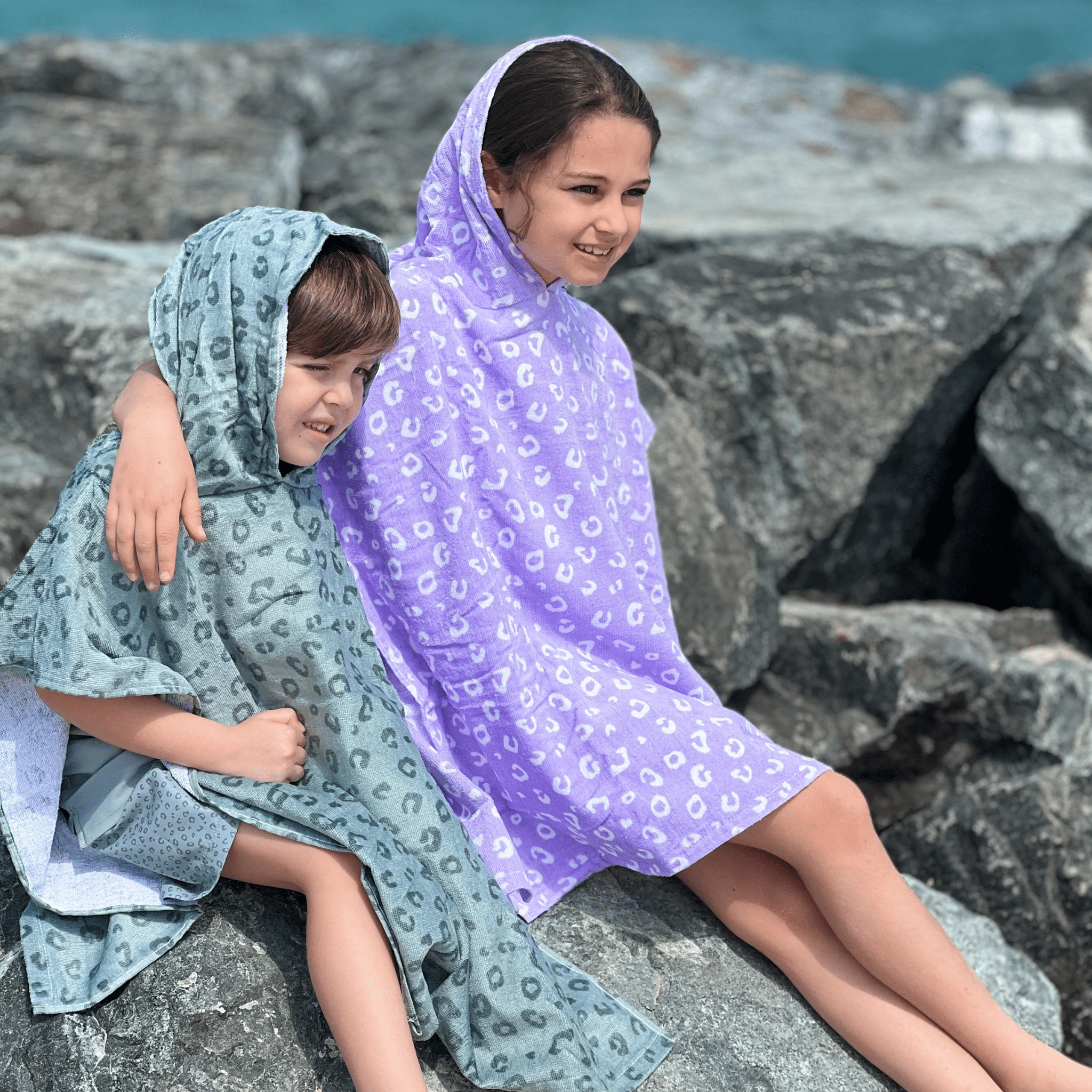 Strandponcho - Groen - Leopard - 65 x 65 cm