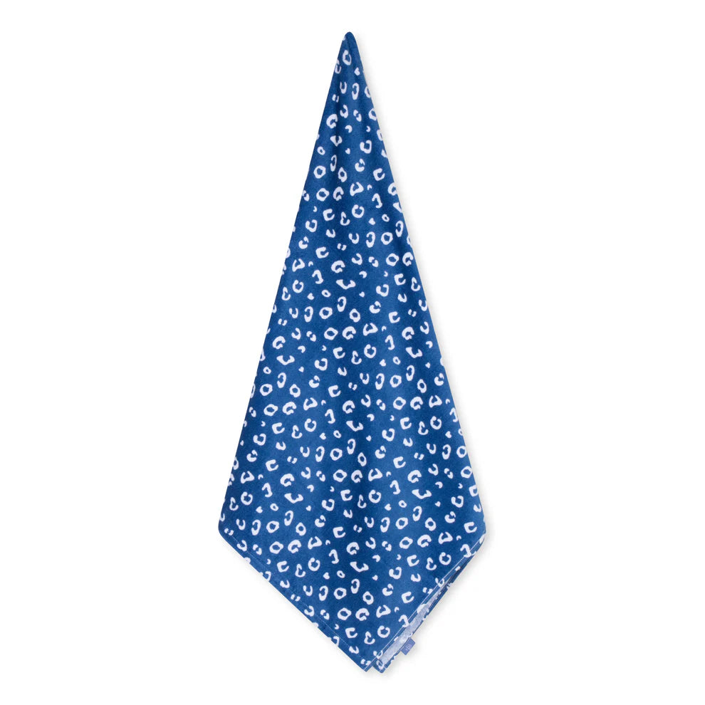 Strandlaken Katoen - Blauw - Leopard - 135 x 65 cm