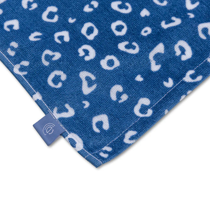 Strandlaken Katoen - Blauw - Leopard - 135 x 65 cm