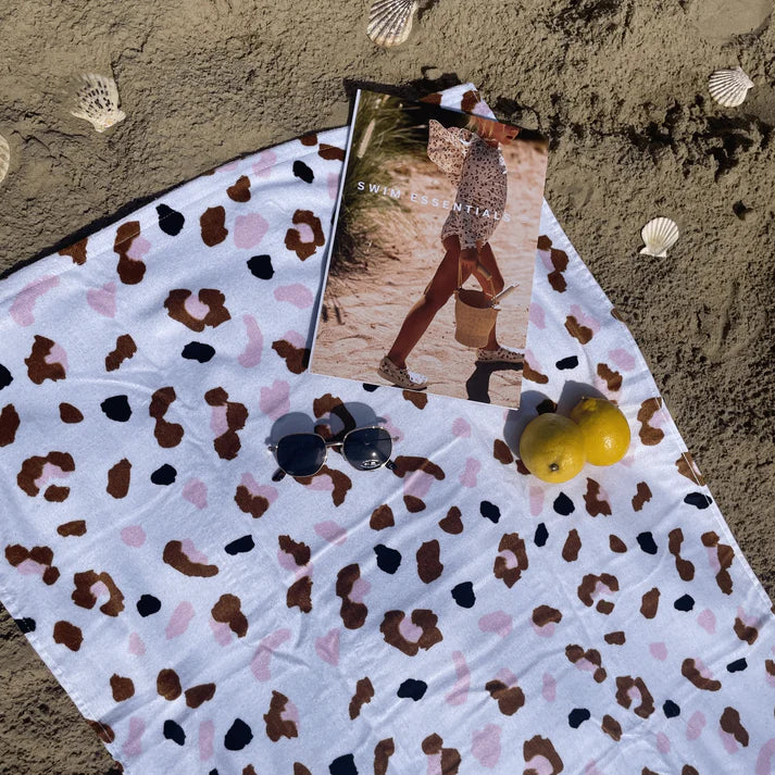 Strandlaken Katoen - Kaki - Leopard - 135 x 65 cm