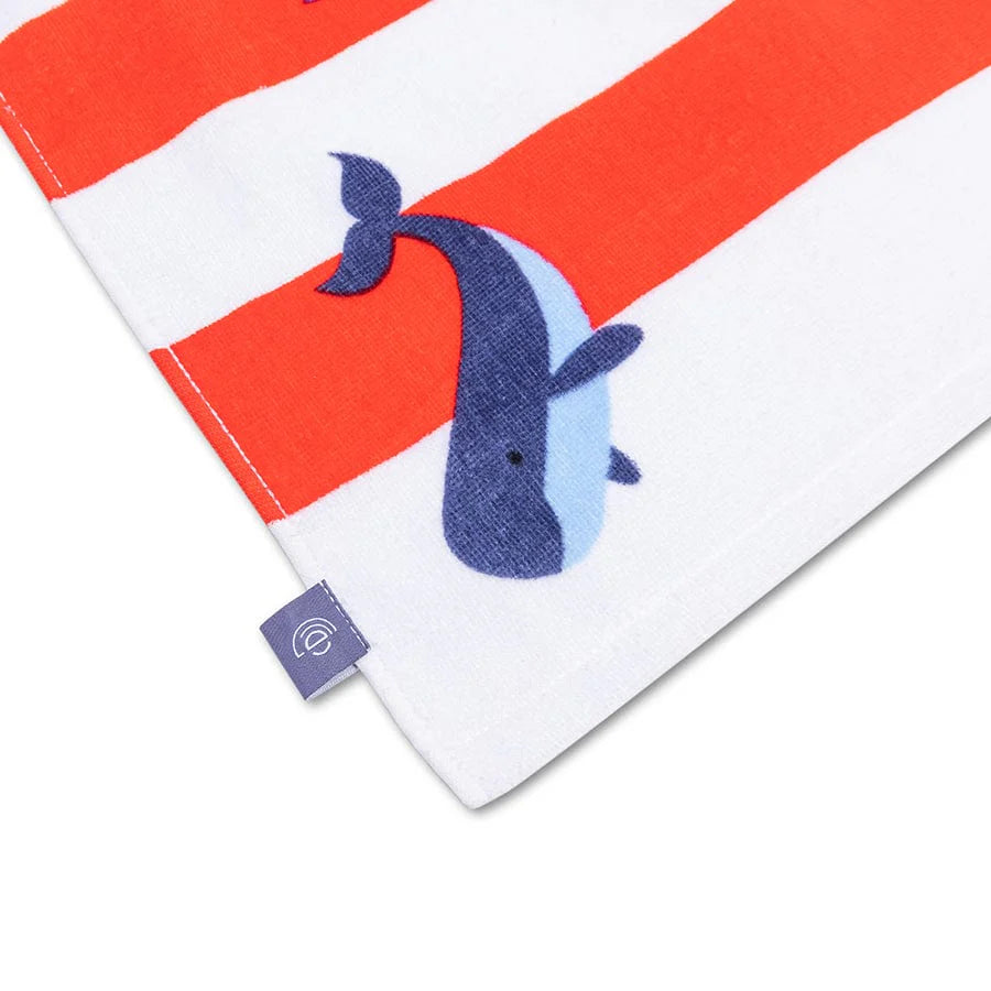 Strandlaken Katoen - Rood/Wit - Ocean Stripes - 135 x 65 cm