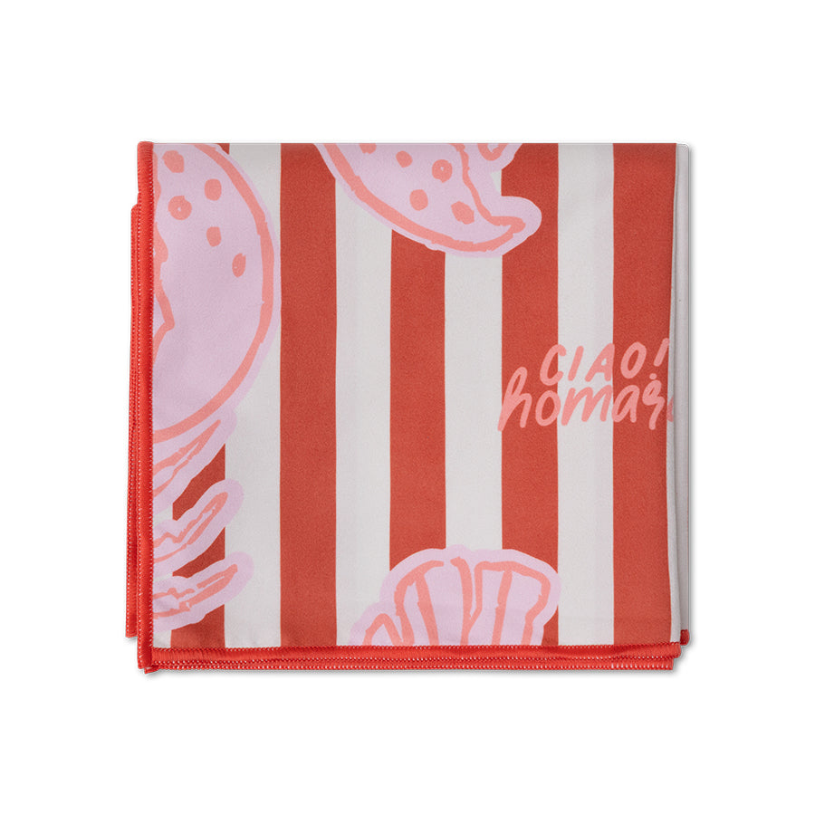 Strandlaken Microvezel - Rood - Lobster Bay - 180 x 90 cm