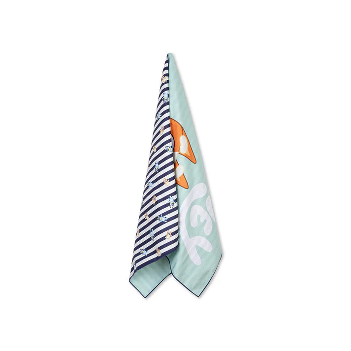 Strandlaken Microvezel - Blauw/Wit - Bluey - 135 x 65 cm