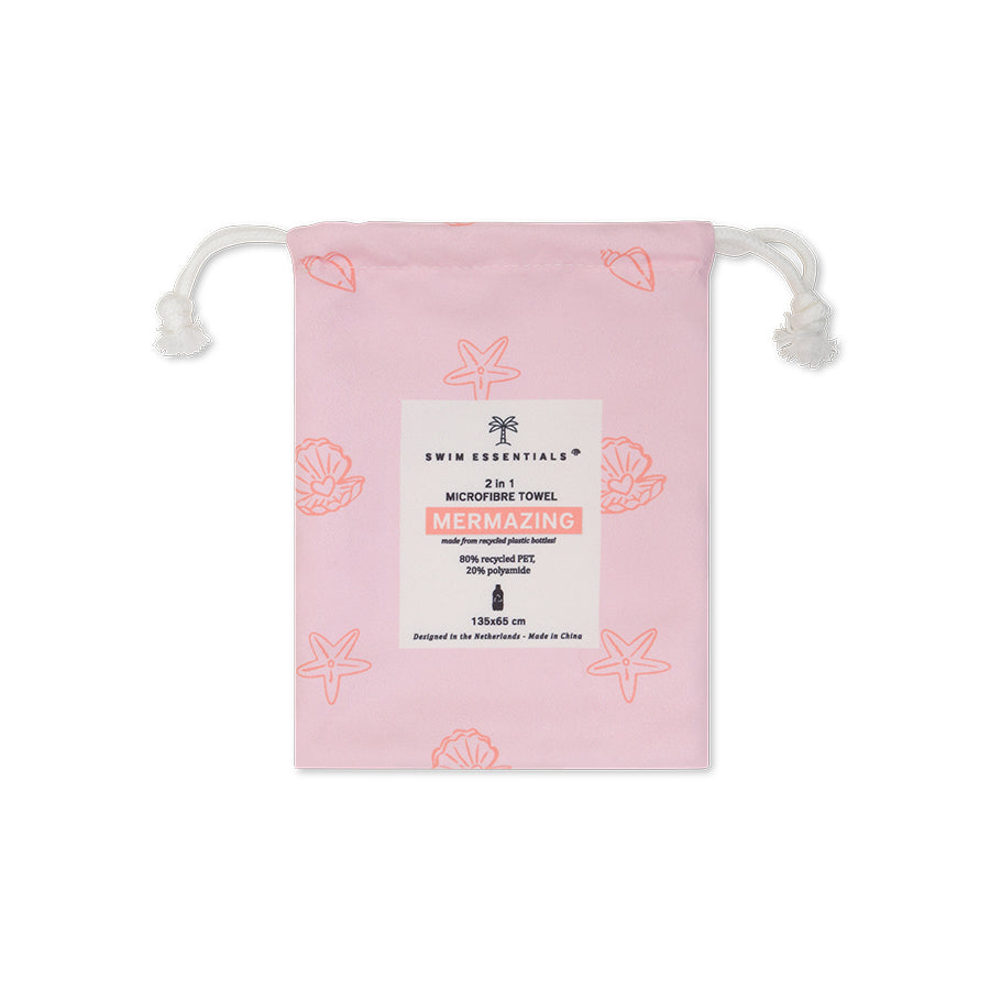 Strandlaken Microvezel - Roze - Mermazing - 135 x 65 cm