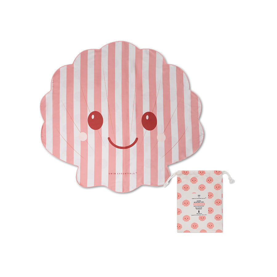 Strandlaken Microvezel - Paars - Shell tastic - 140 cm