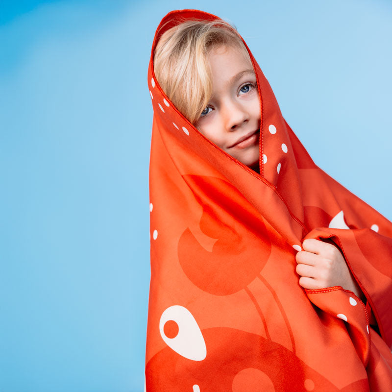 Strandlaken Microvezel - Rood - Crabby - 135 x 65 cm