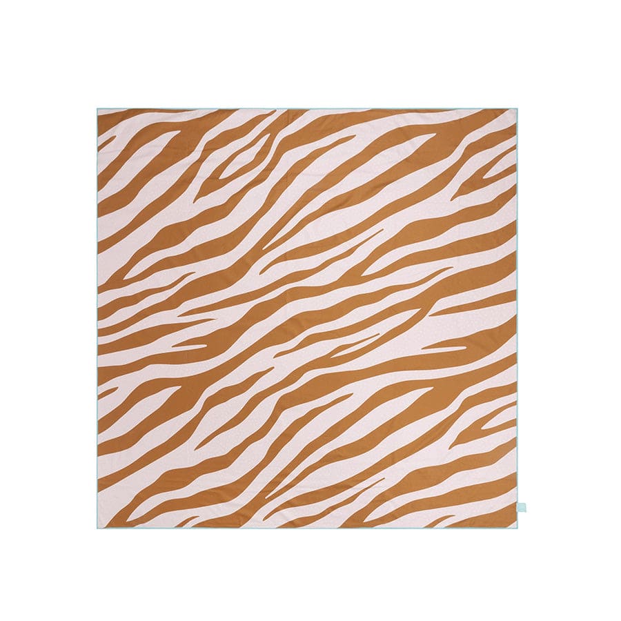 Strandlaken Microvezel - Oranje/Wit - Vibrant Stripes - 180 x 180 cm