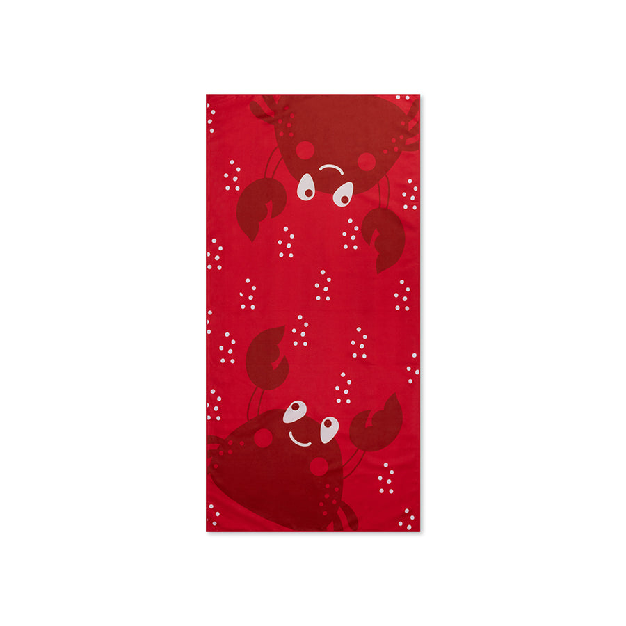 Strandlaken Microvezel - Rood - Crabby - 135 x 65 cm