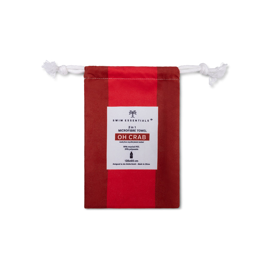 Strandlaken Microvezel - Rood - Crabby - 135 x 65 cm