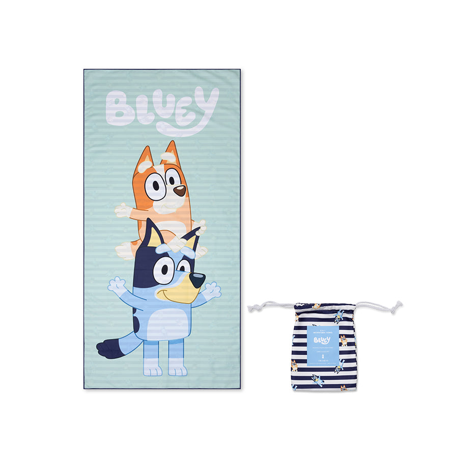 Strandlaken Microvezel - Blauw/Wit - Bluey - 135 x 65 cm