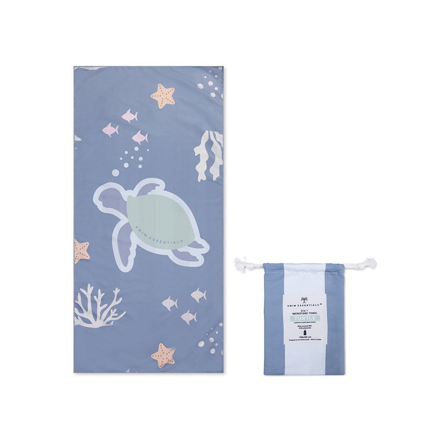 Strandlaken Microvezel - Blauw - Coral Bliss - 135 x 65 cm