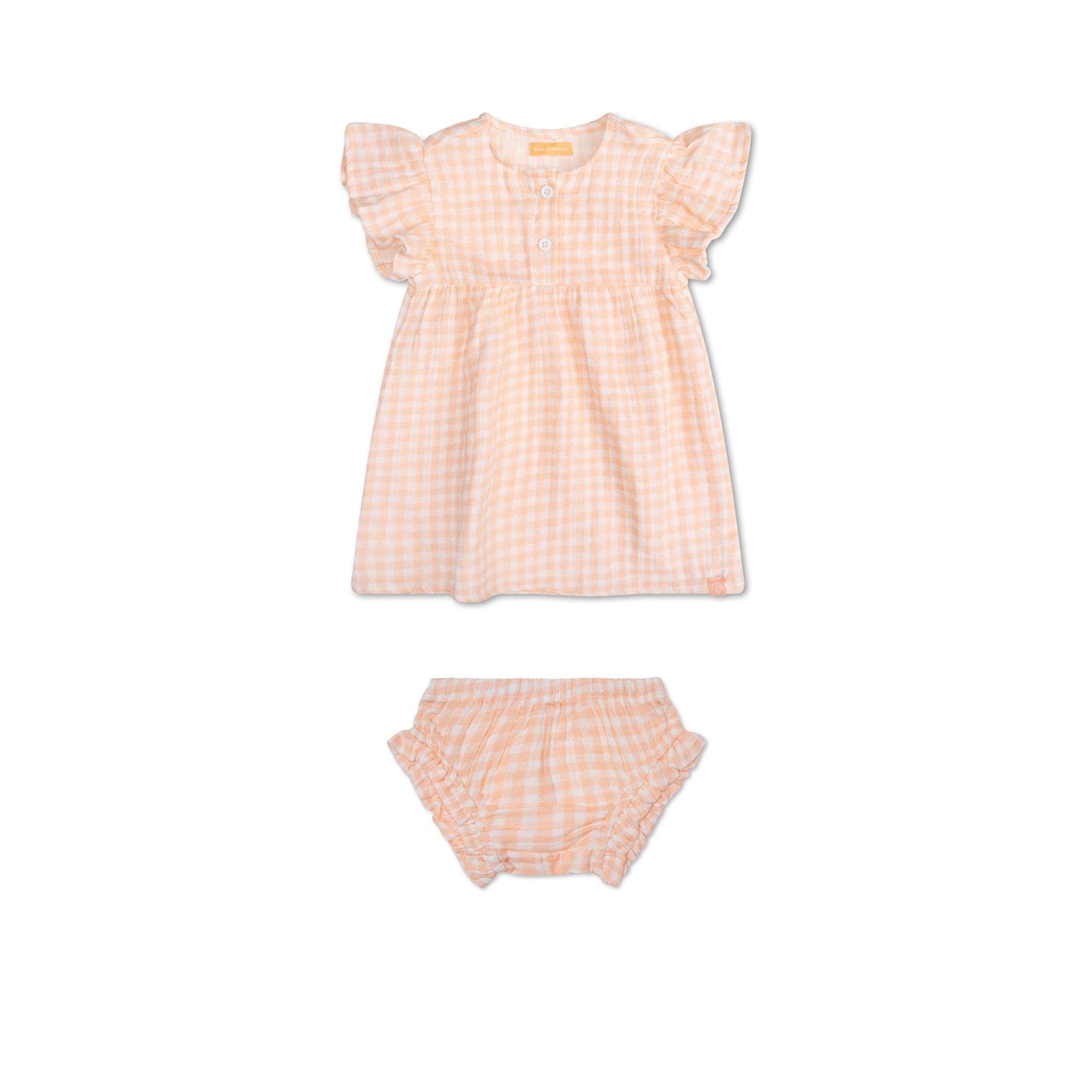 Meisjes Strandjurk - Muslin - Oranje/Wit - Sunset Grid