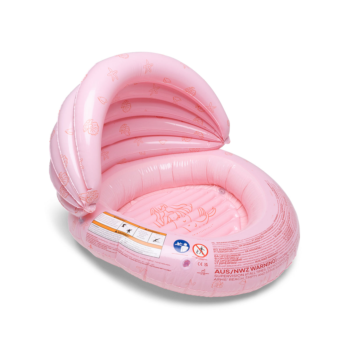 Kinderzwembad - Roze - Sea Pearl - Ø 100 cm Met Luifel