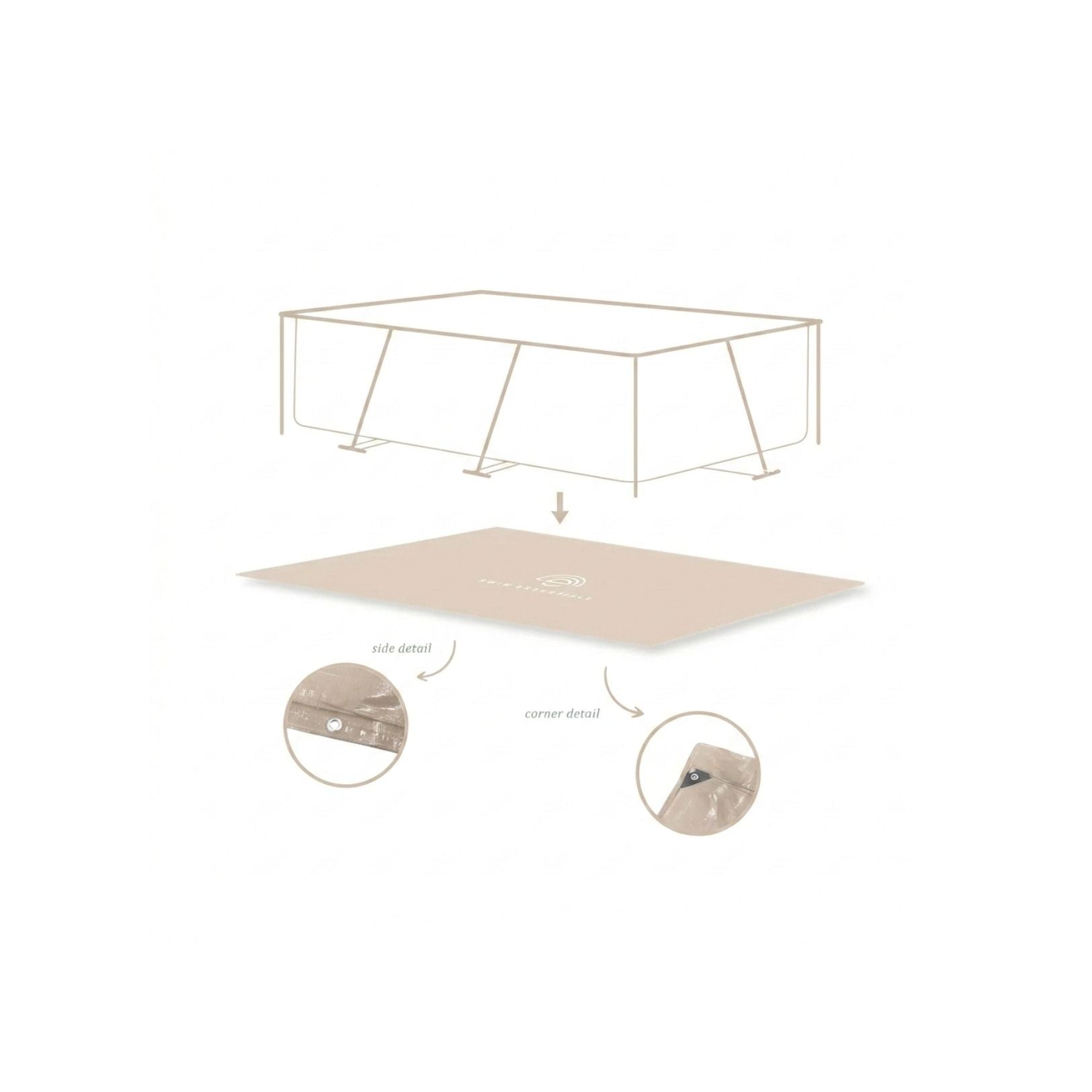 Grondzeil Zwembad - Beige - Essence - 300 x 200 cm