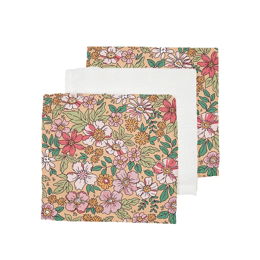Hydrofiele Doeken - Meerkleurig - Blossom - 25 x 25 cm