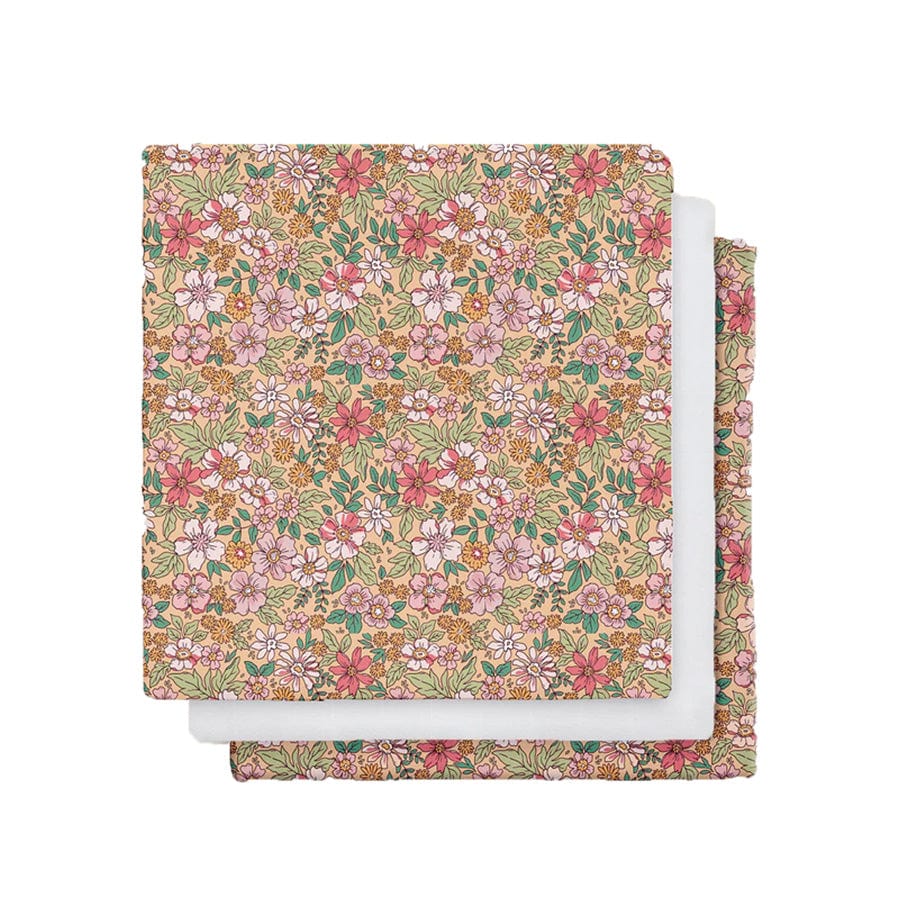 Hydrofiele Doeken - Meerkleurig - Blossom - 60 x 60 cm - 3 stuks