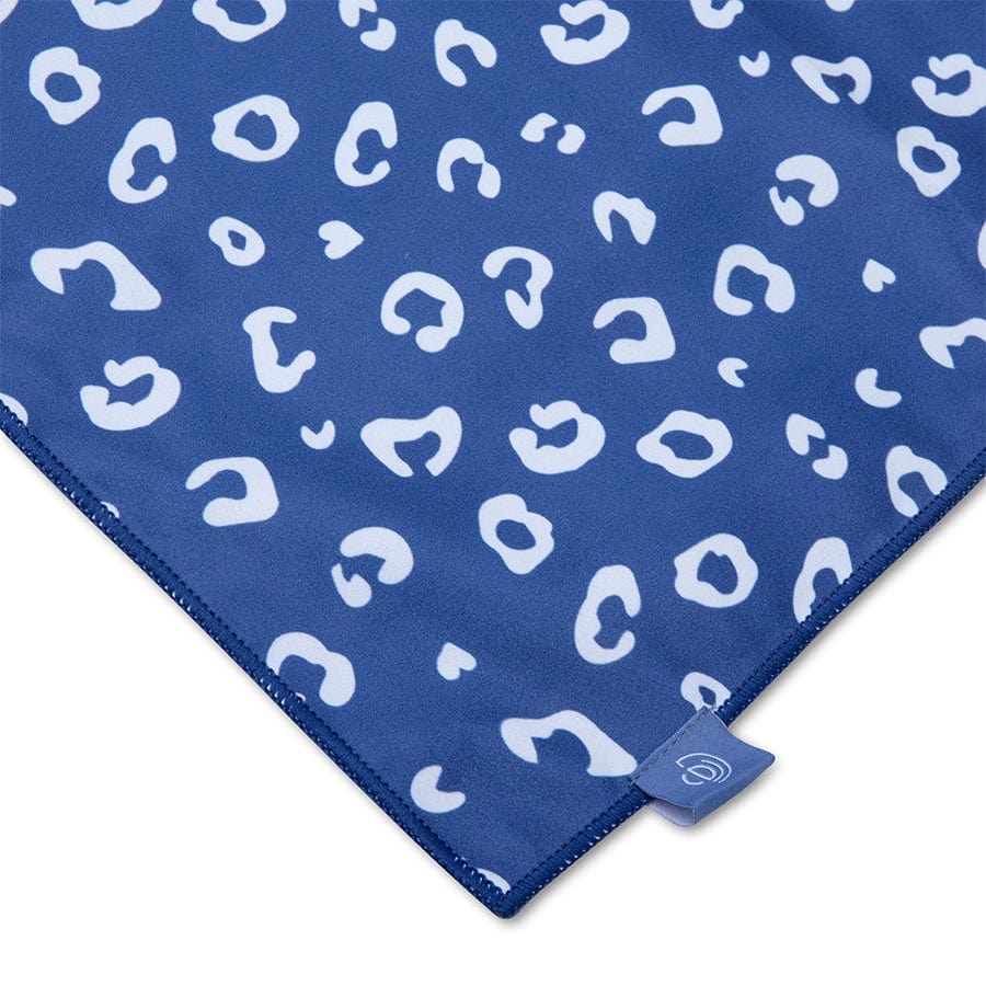 Strandlaken Microvezel - Blauw - Leopard - 180 x 90 cm