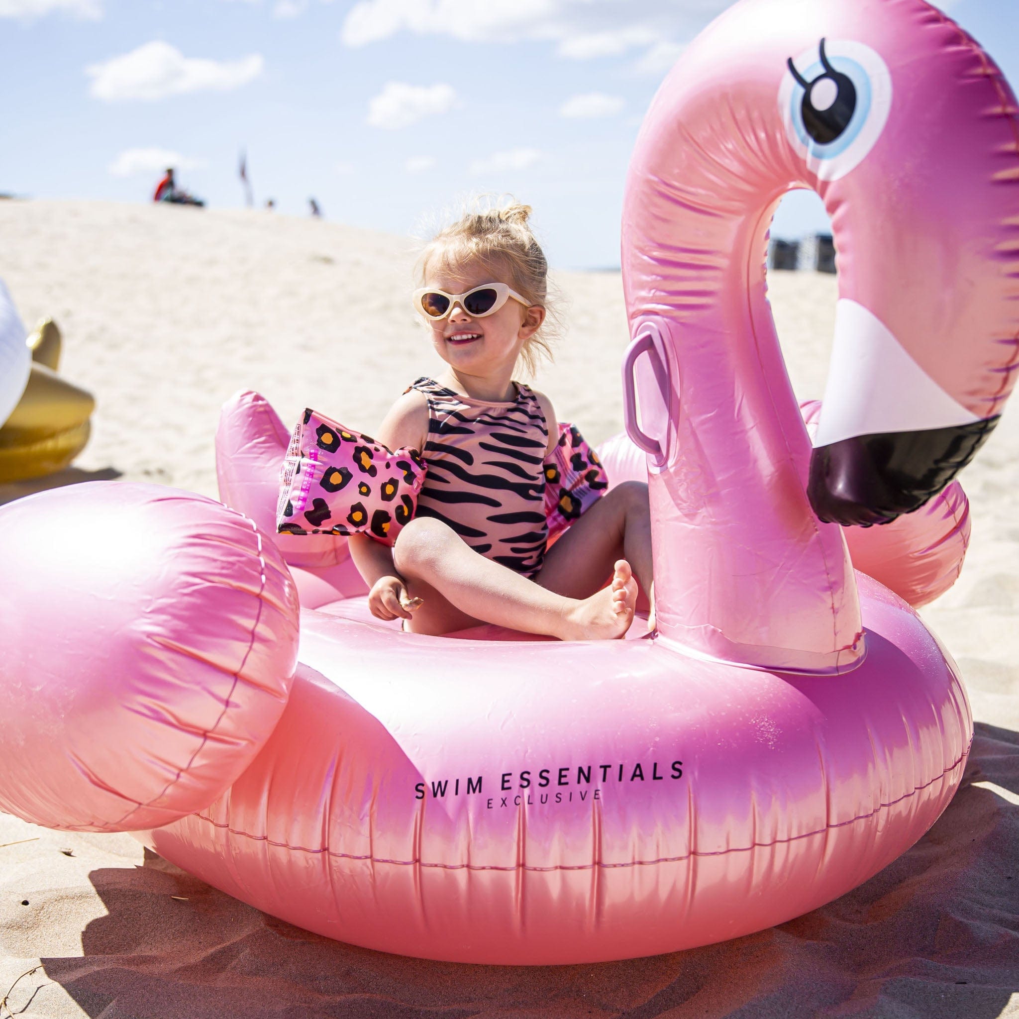 Opblaasbare Flamingo XXL - Roze/Goud - Dreamscape