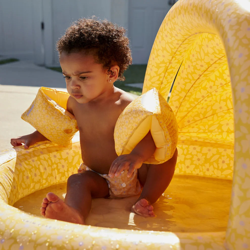 Kinderzwembad - Geel - Florish - Ø 100 cm met Zonnescherm