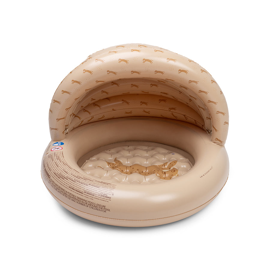 Kinderzwembad - Beige - Leopard - Ø 100 cm met Zonnescherm