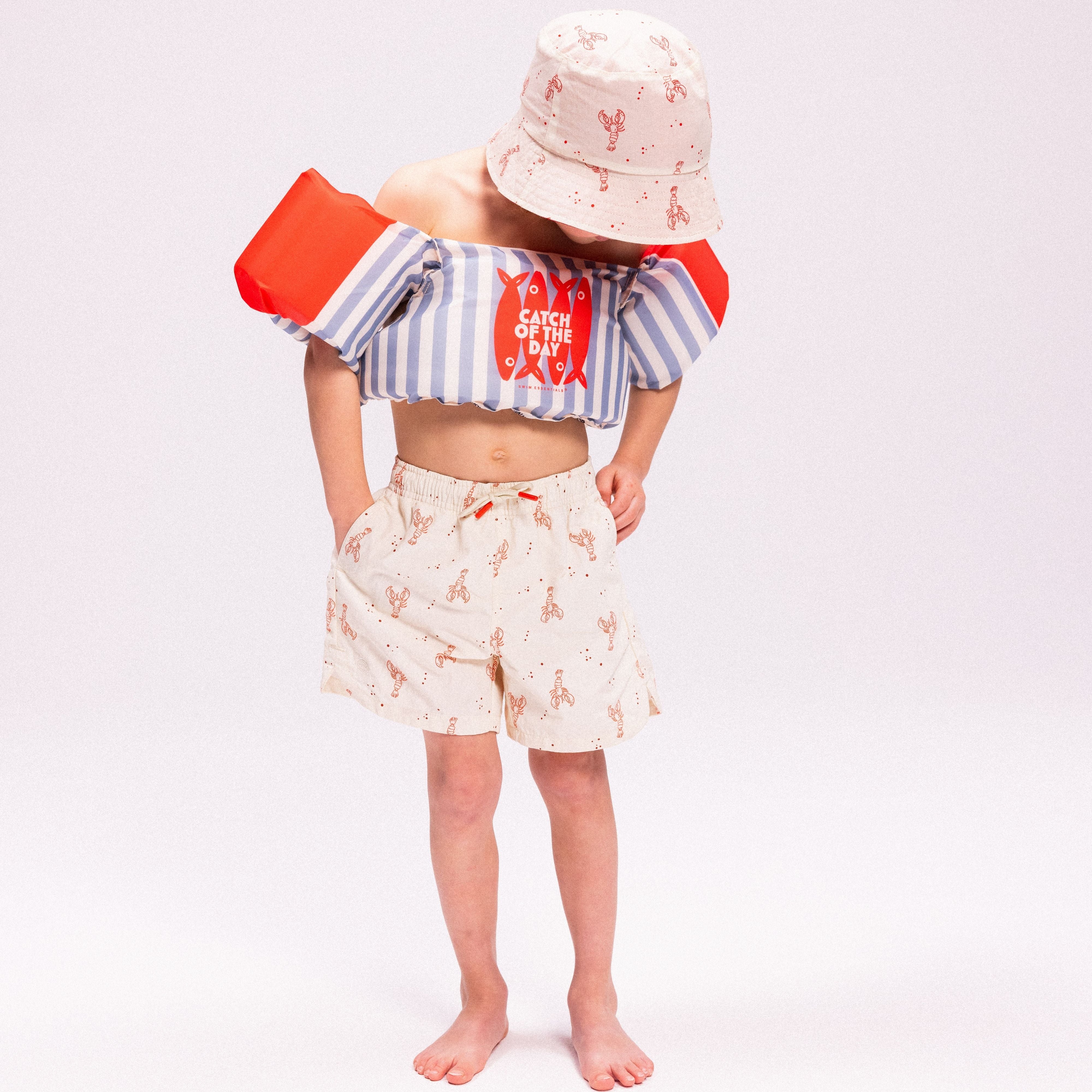 Zwembroek - Beige/Rood - Little Lobster