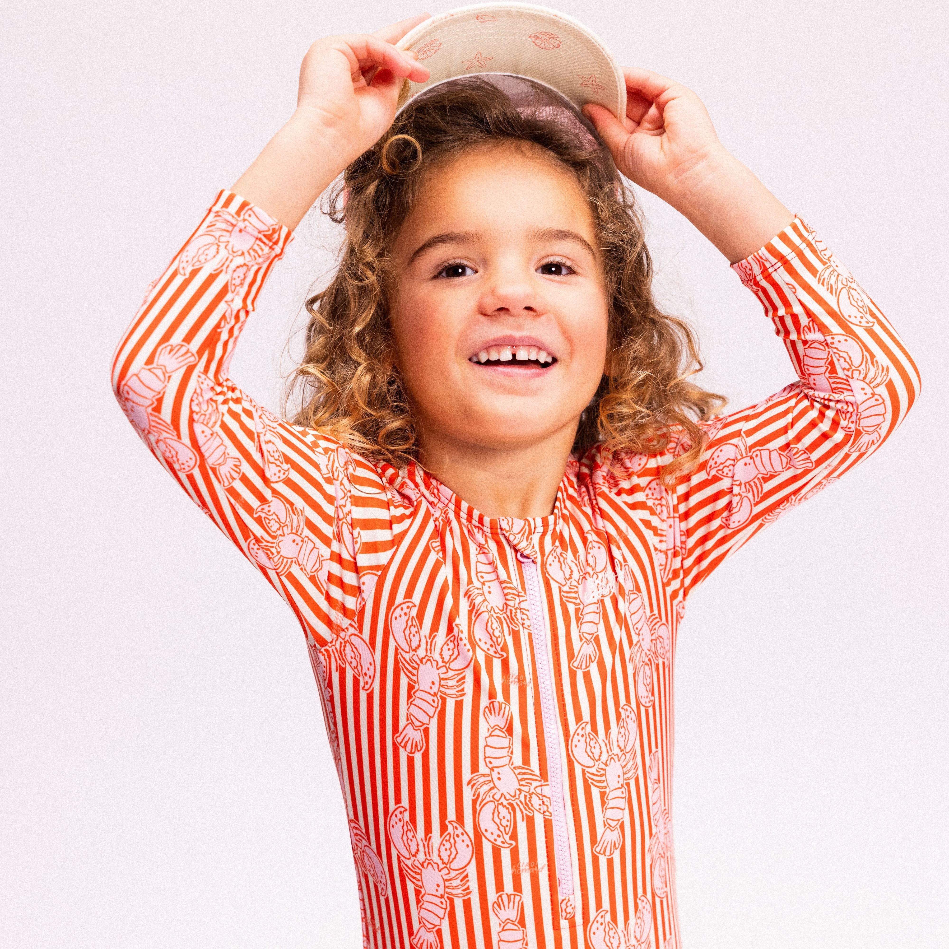 UV Badpak Meisjes Met Lange Mouwen - Rood - Lobster Bay