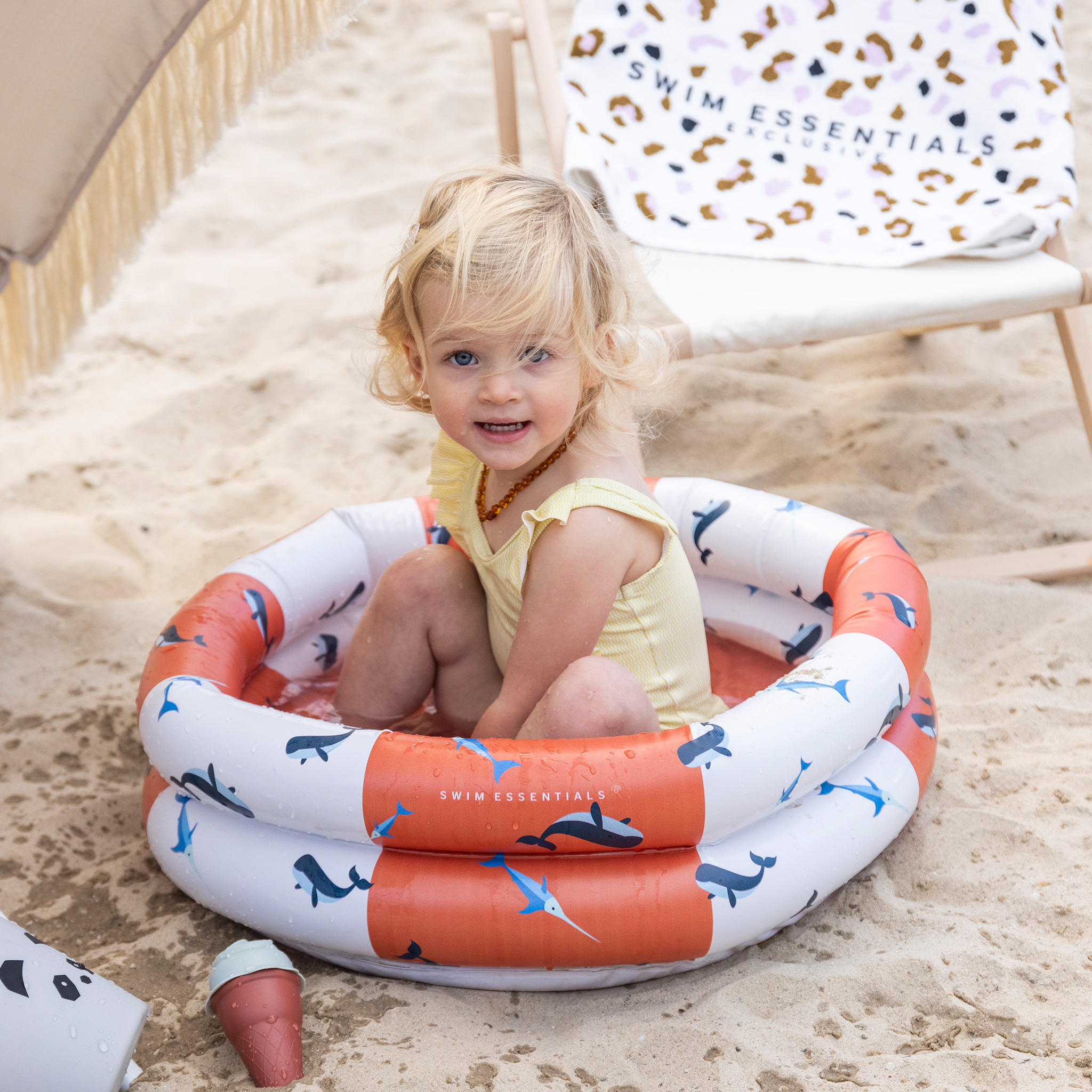 Baby Zwembad - Rood/Wit - Ocean Stripes - Ø 60 cm