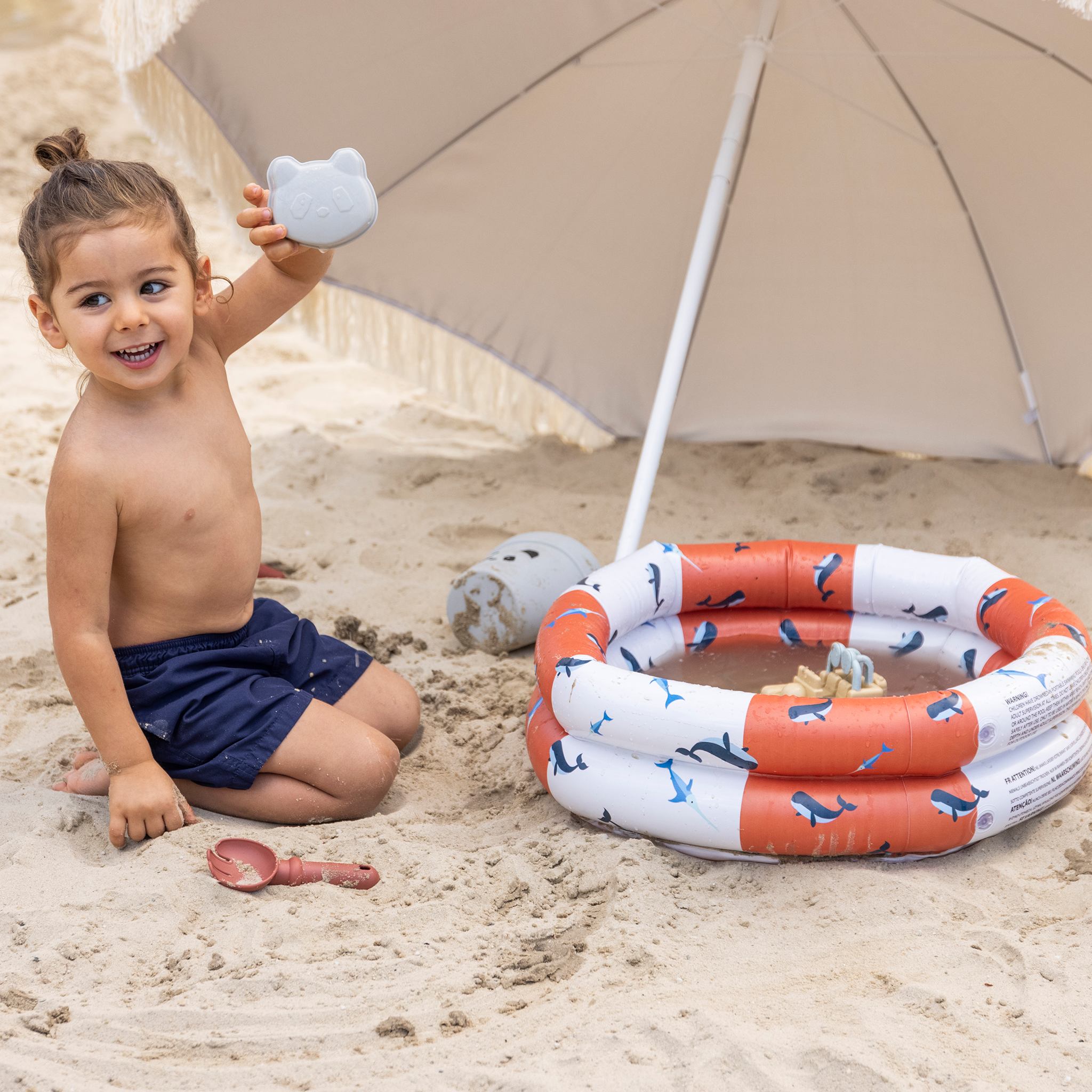 Baby Zwembad - Rood/Wit - Ocean Stripes - Ø 60 cm