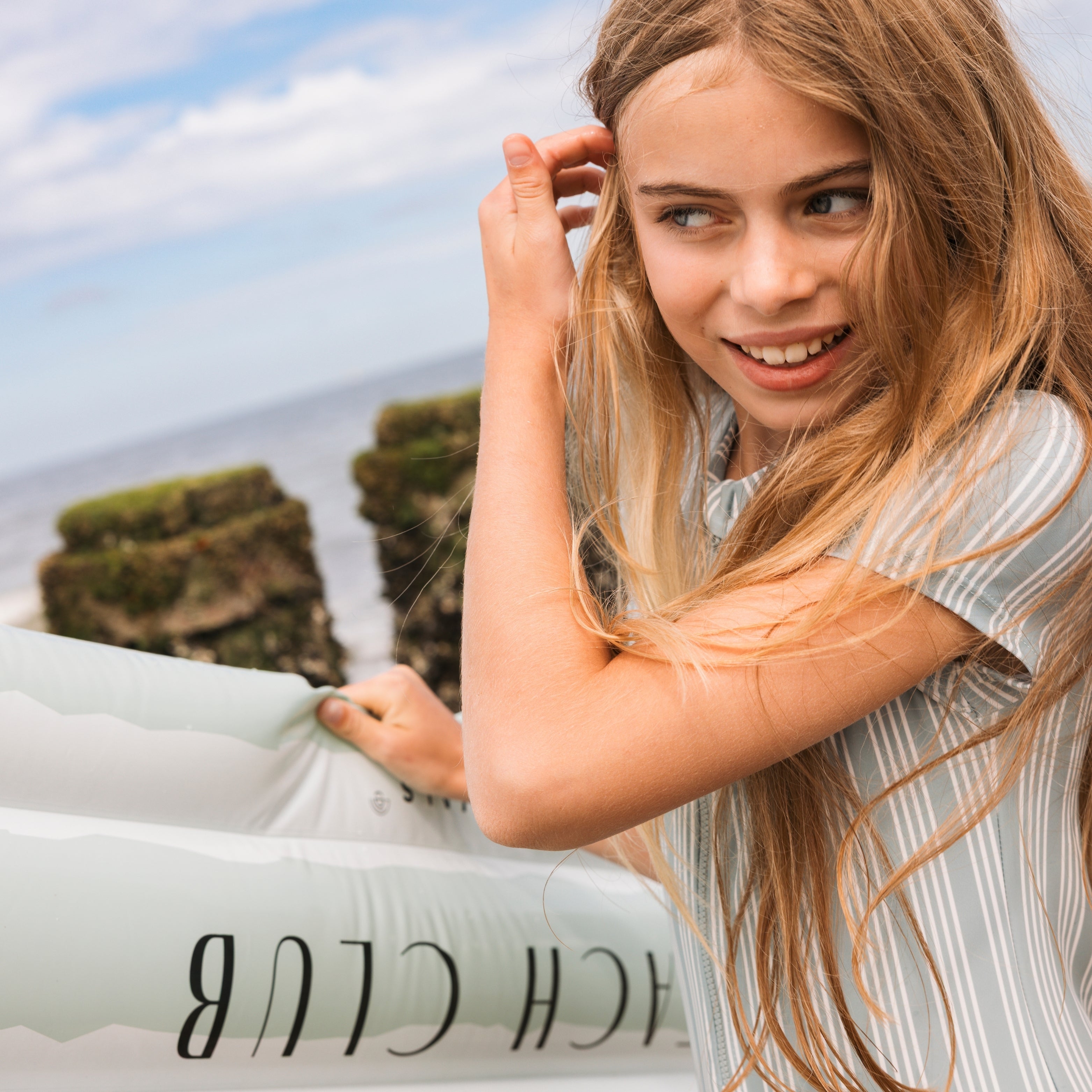 Luchtbed Zwembad - Groen - Resort Stripe - 177 cm