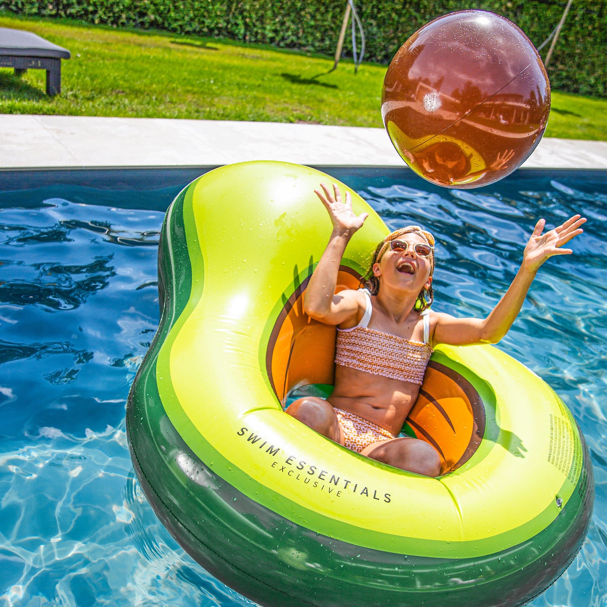 Luchtbed Zwembad - Groen - Tropical Bliss Avacado - incl. Strandbal