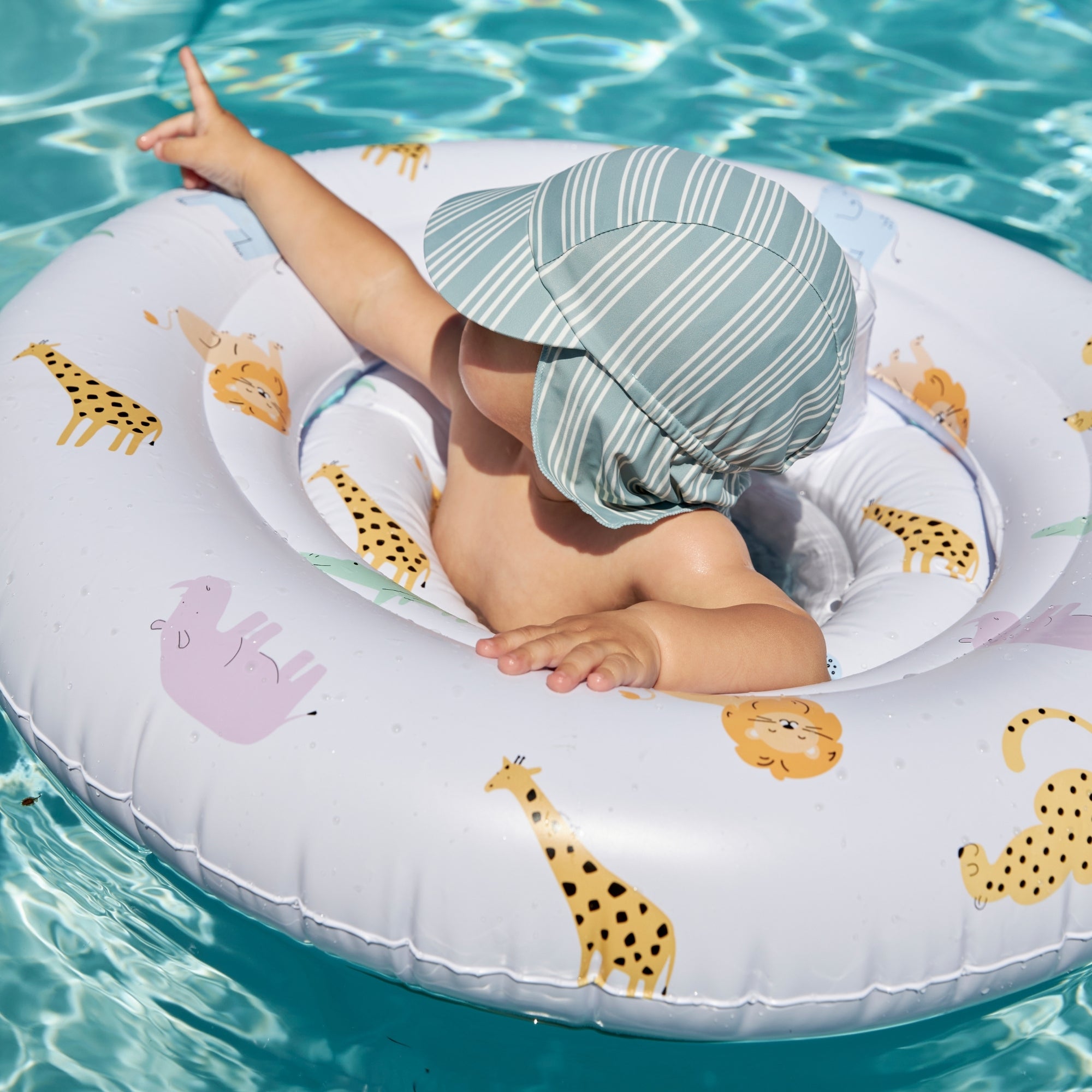 Zonnepetje - Groen/Wit - Resort Stripe