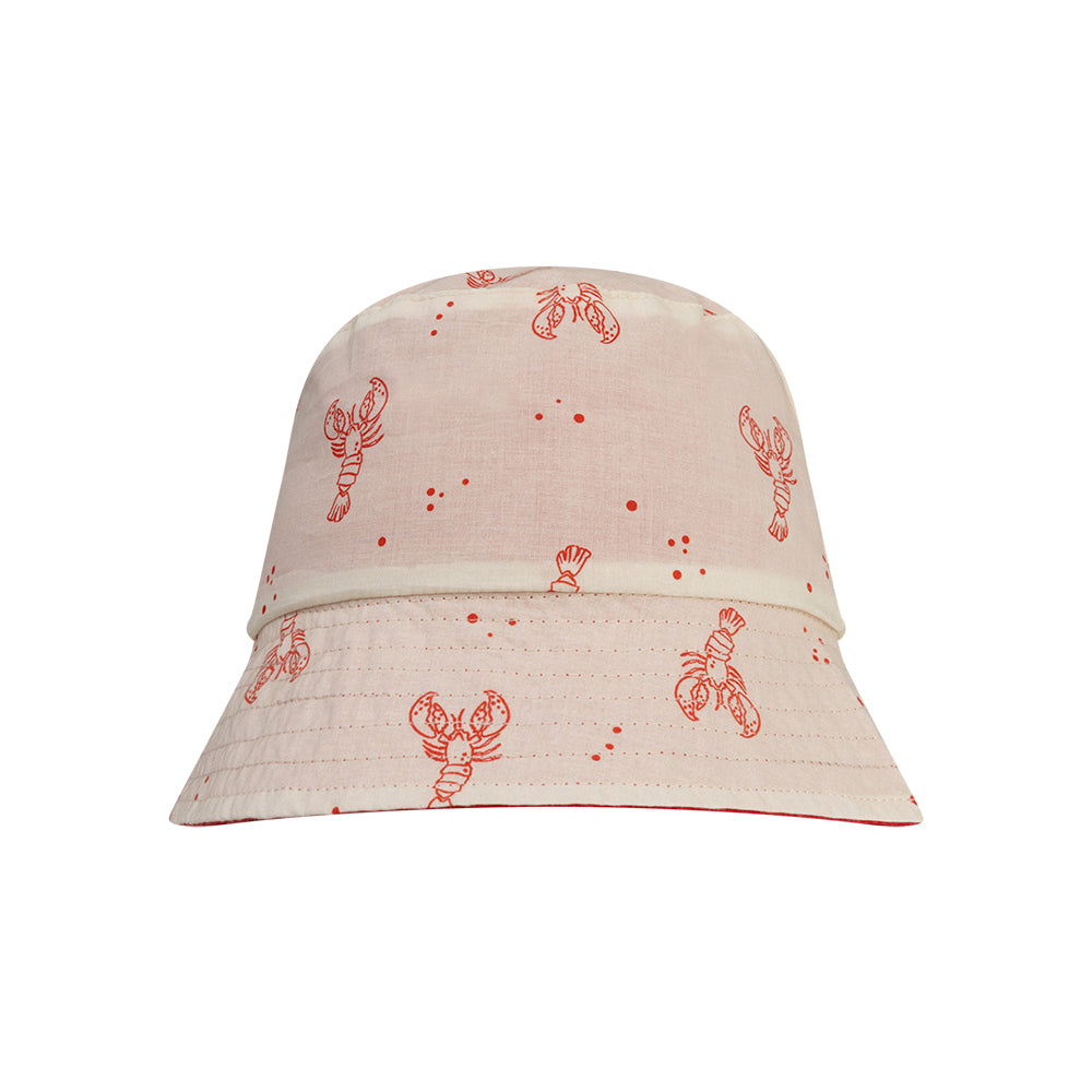 Zonnehoedje Omkeerbaar - Beige/Rood - Little Lobster