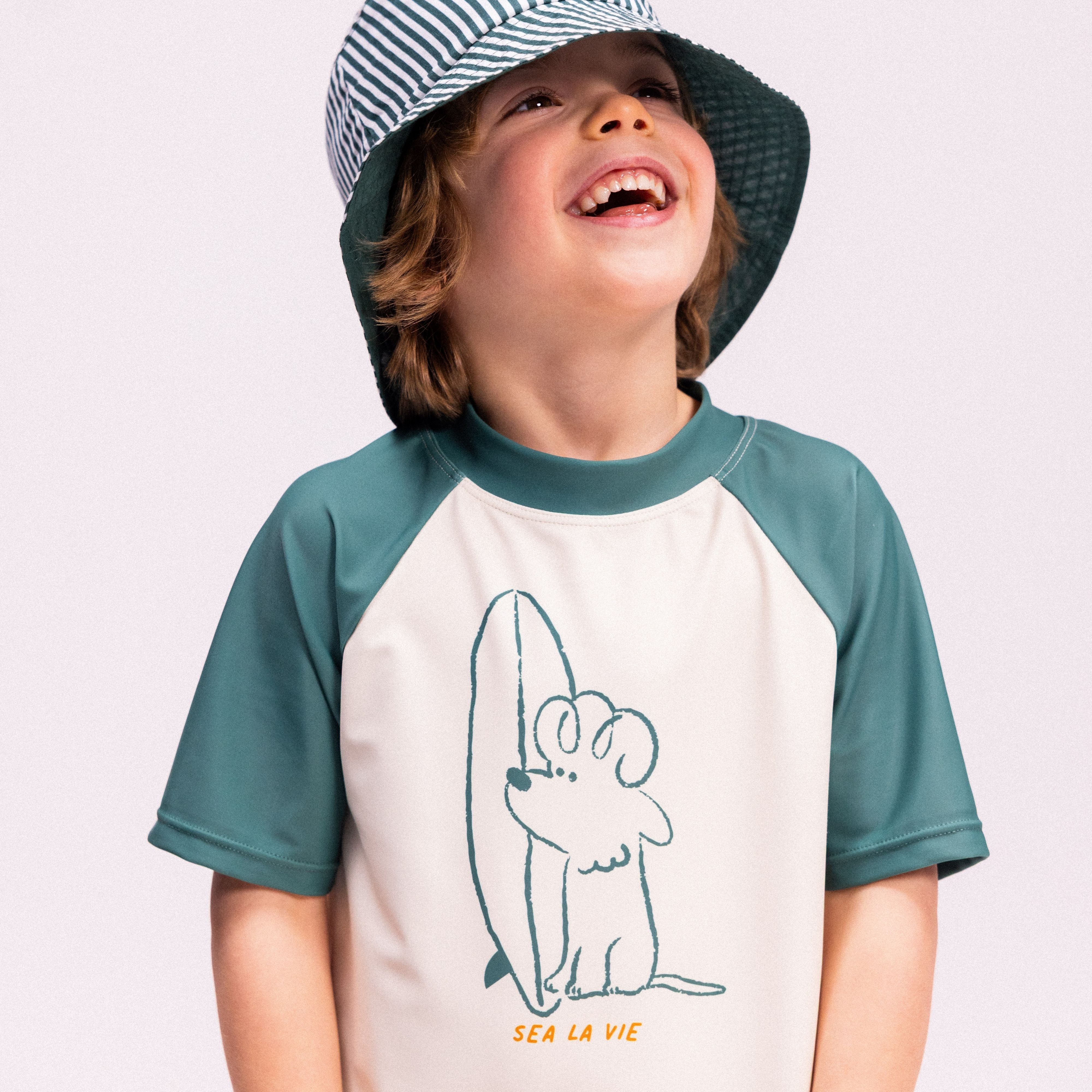 Zwemshirt Met Korte Mouwen - Groen - Surfer