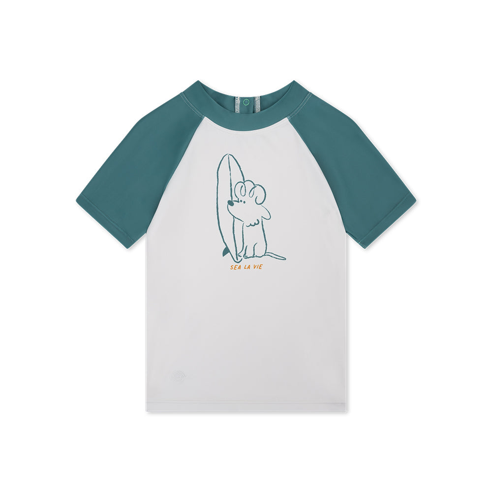 Zwemshirt Met Korte Mouwen - Groen - Surfer