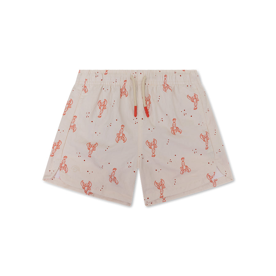 Zwembroek - Beige/Rood - Little Lobster