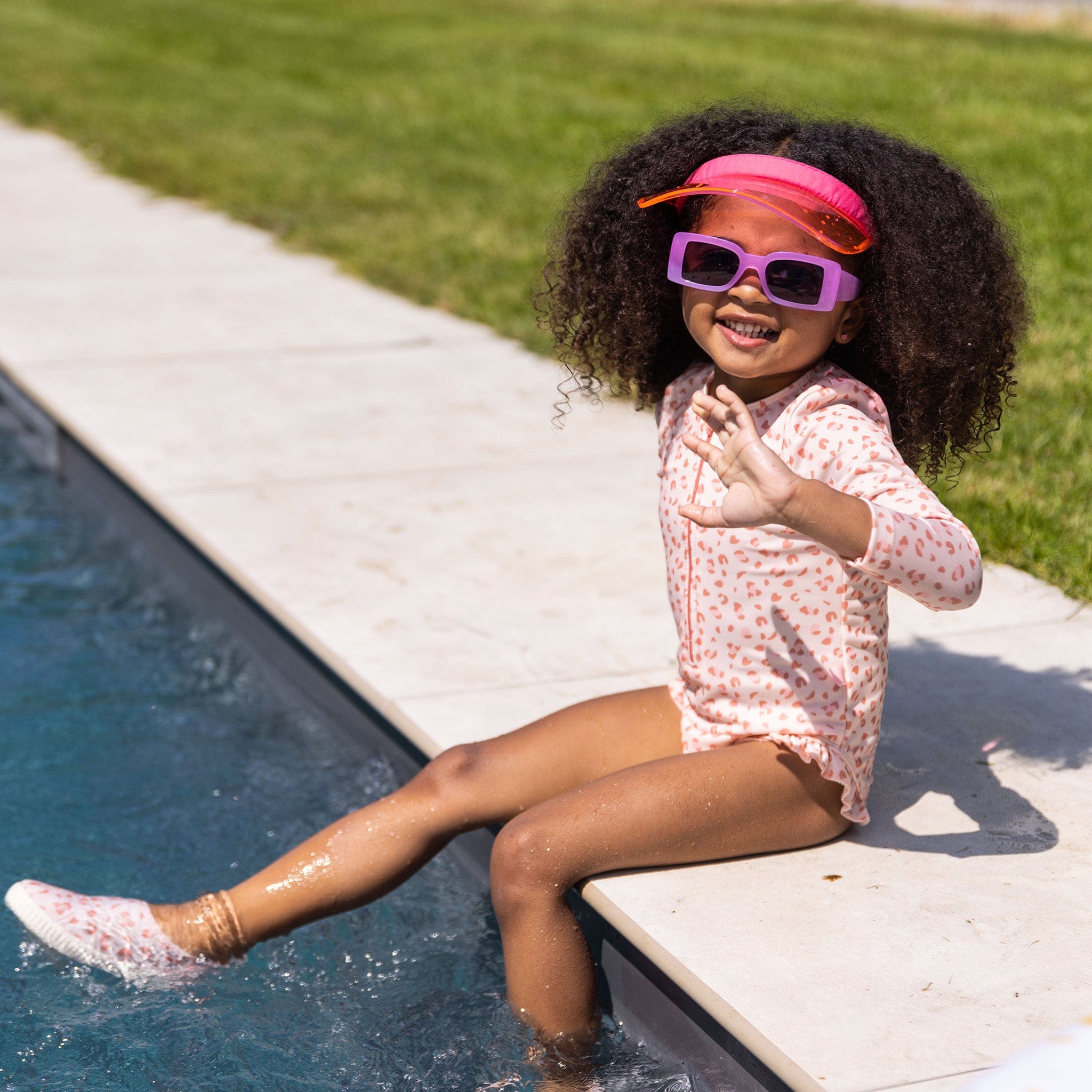 UV Badpak met lange mouwen Old Pink Panterprint