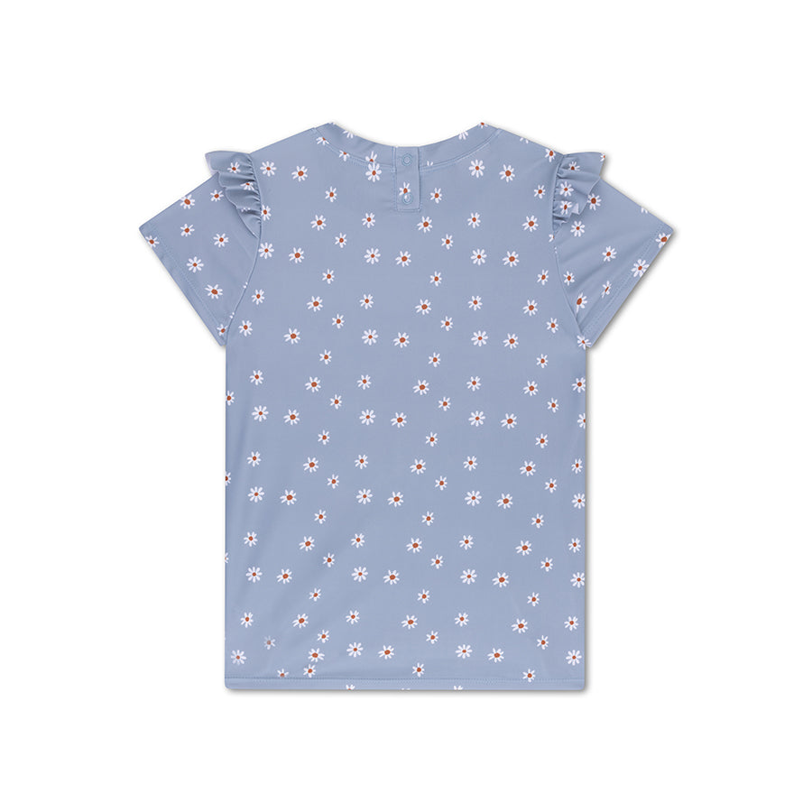 Zwemshirt Met Korte Mouwen - Blauw - Daisy Flower