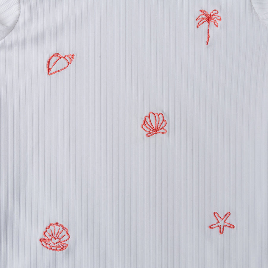 Zwemshirt Met Korte Mouwen - Wit - White Pearl