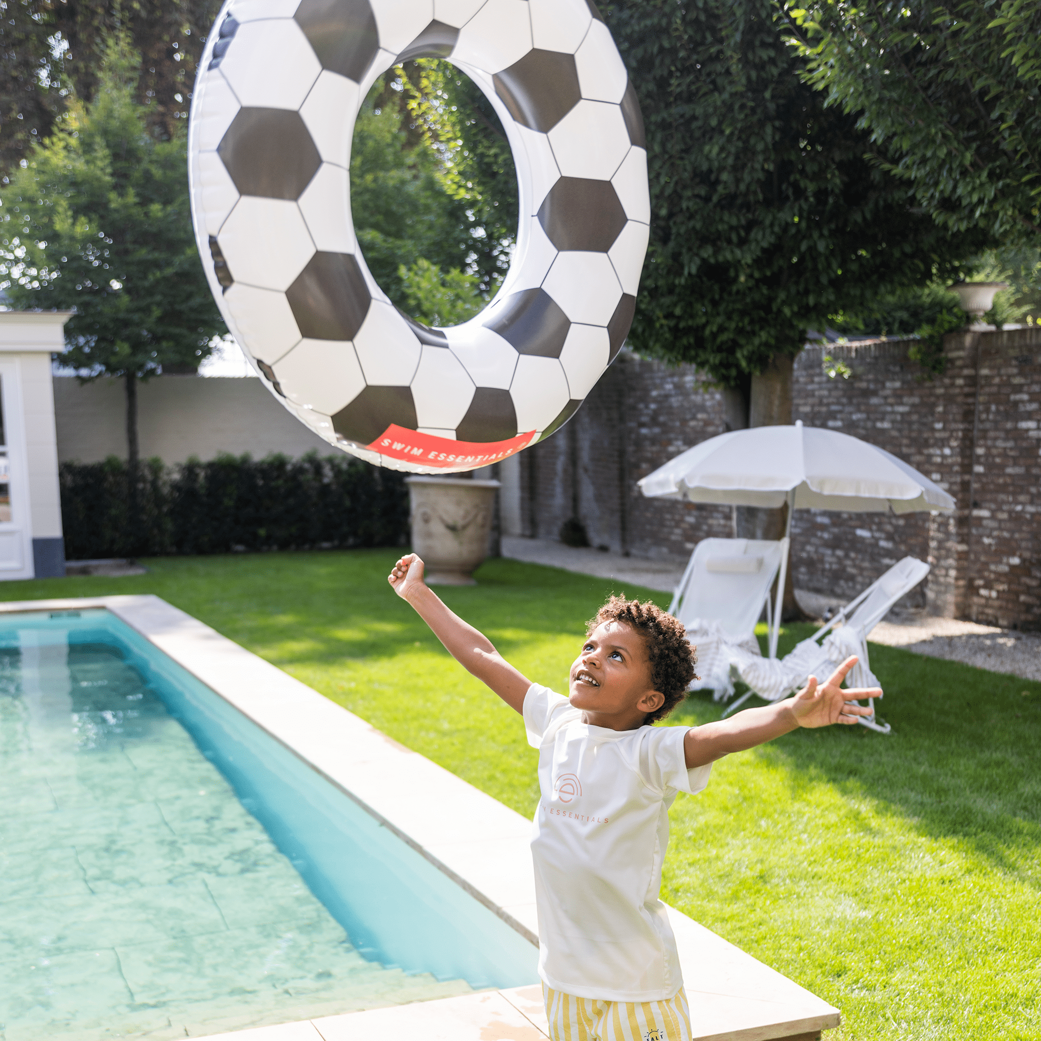 Zwemband - Zwart/Wit - Football - Ø 90 cm