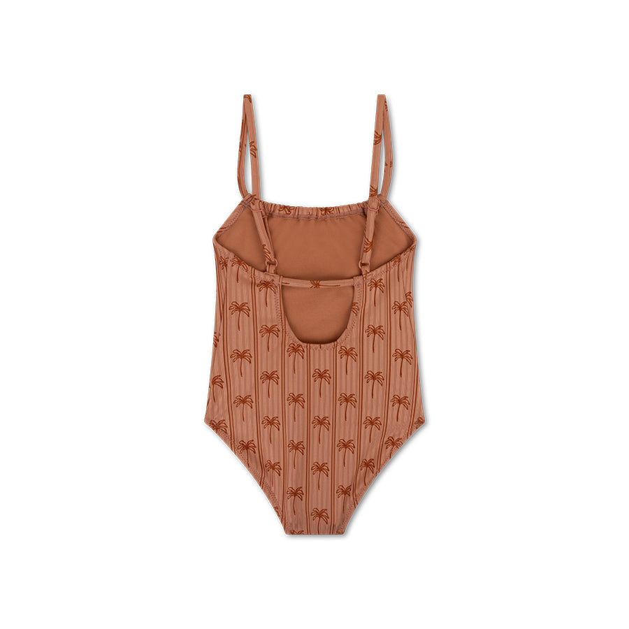 Badpak Meisjes - Bruin - Palm Stripe
