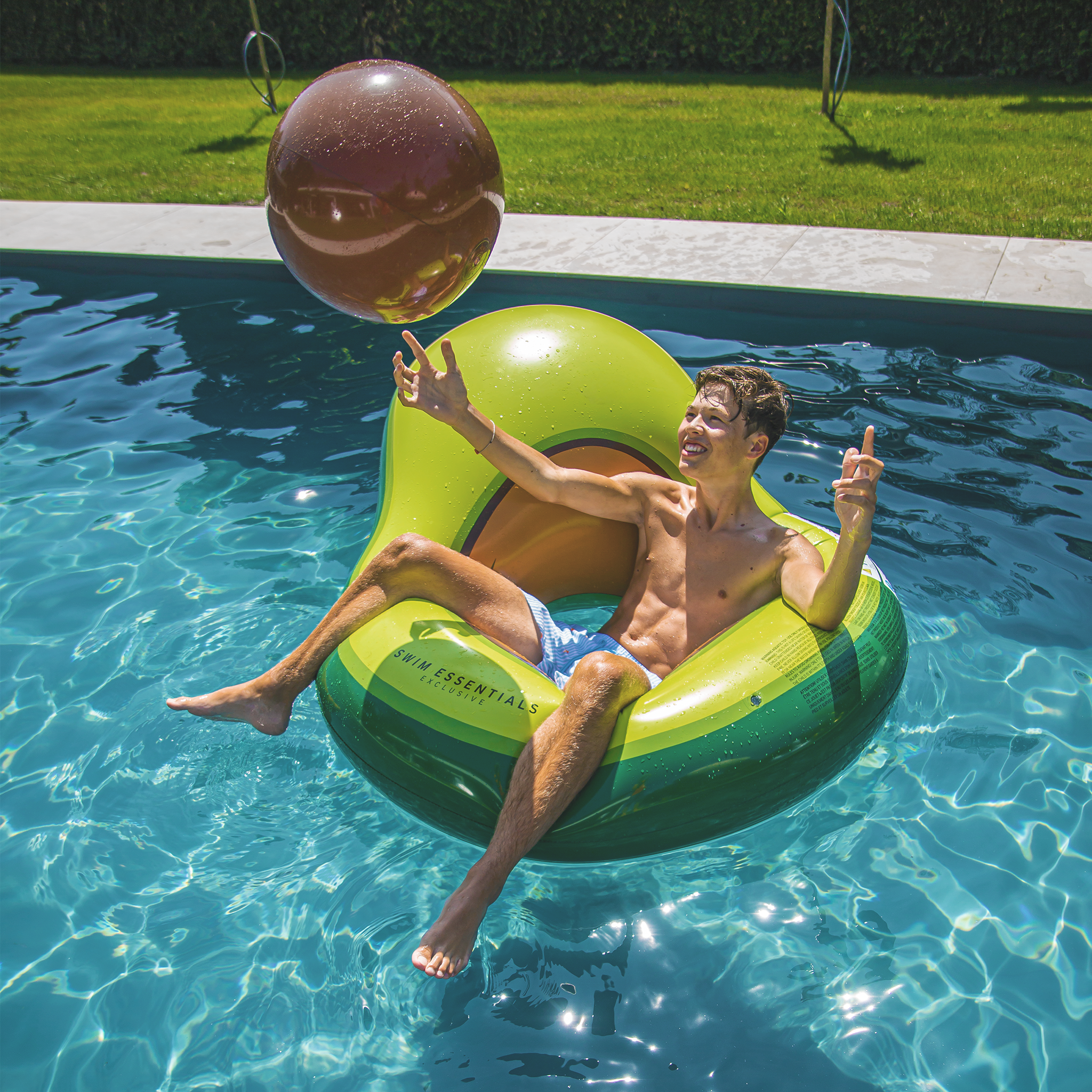 Luchtbed Zwembad - Groen - Tropical Bliss Avacado - incl. Strandbal