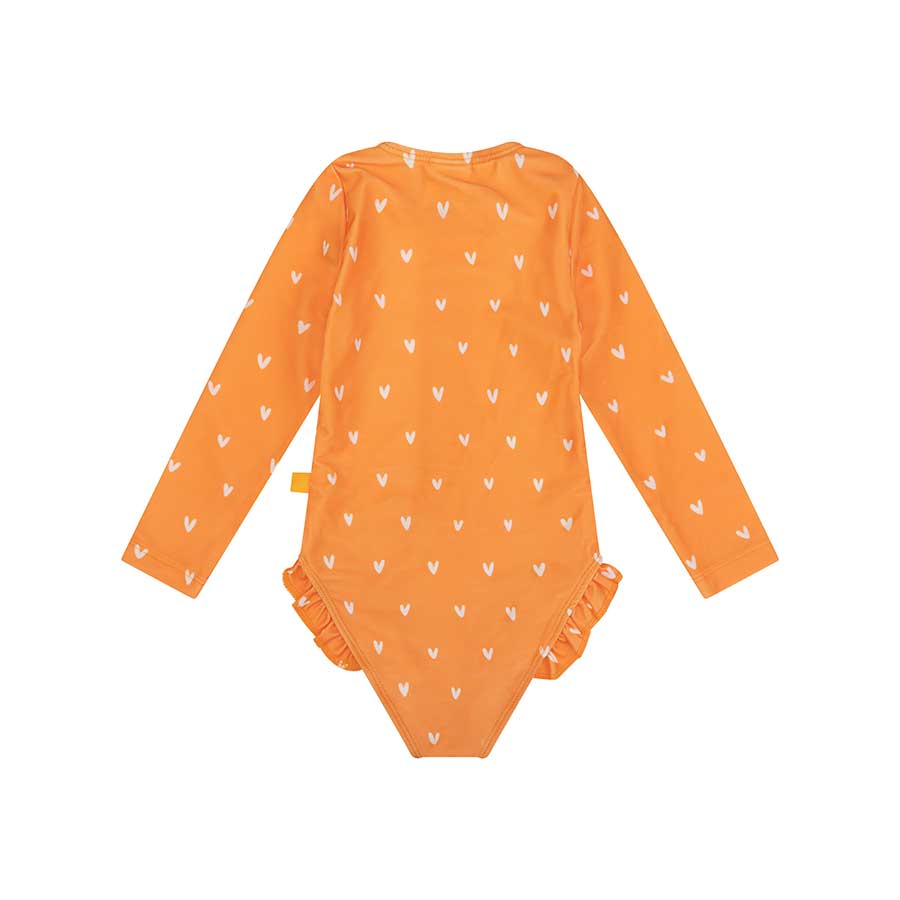 UV Badpak Meisjes Met Lange Mouwen - Oranje - Oranje Kiss