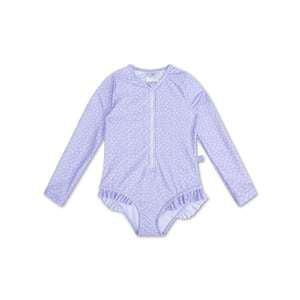 UV Badpak Meisjes Met Lange Mouwen - Lila - Leopard