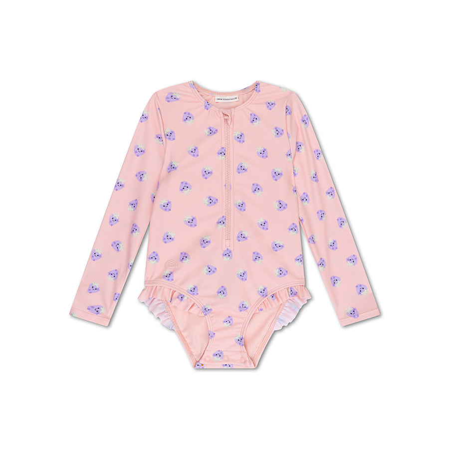 UV Badpak Meisjes Met Lange Mouwen - Roze/Paars - Blackberry