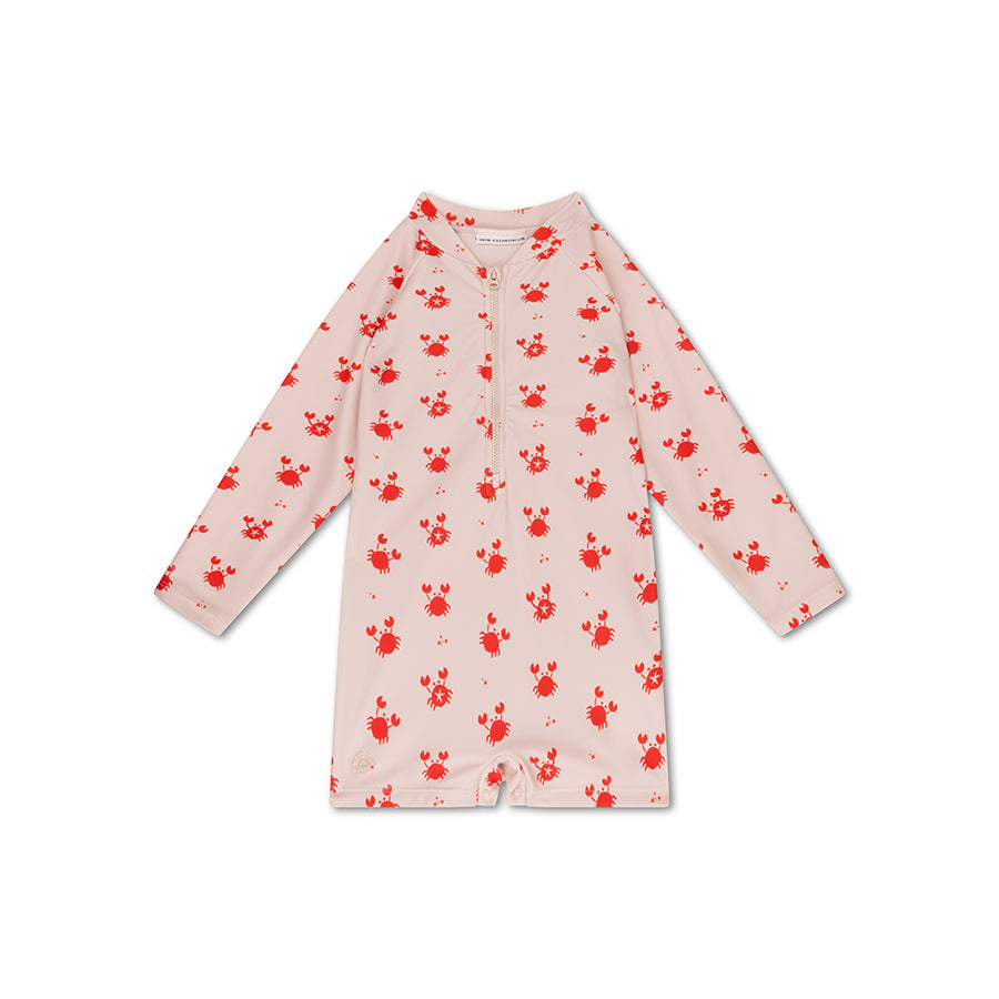UV Zwempak Jongens - Beige/Rood - Crabby