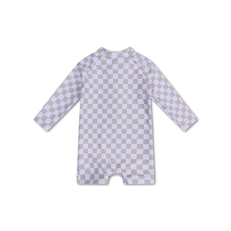 UV Zwempak Jongens - Beige/Wit - Checkmate