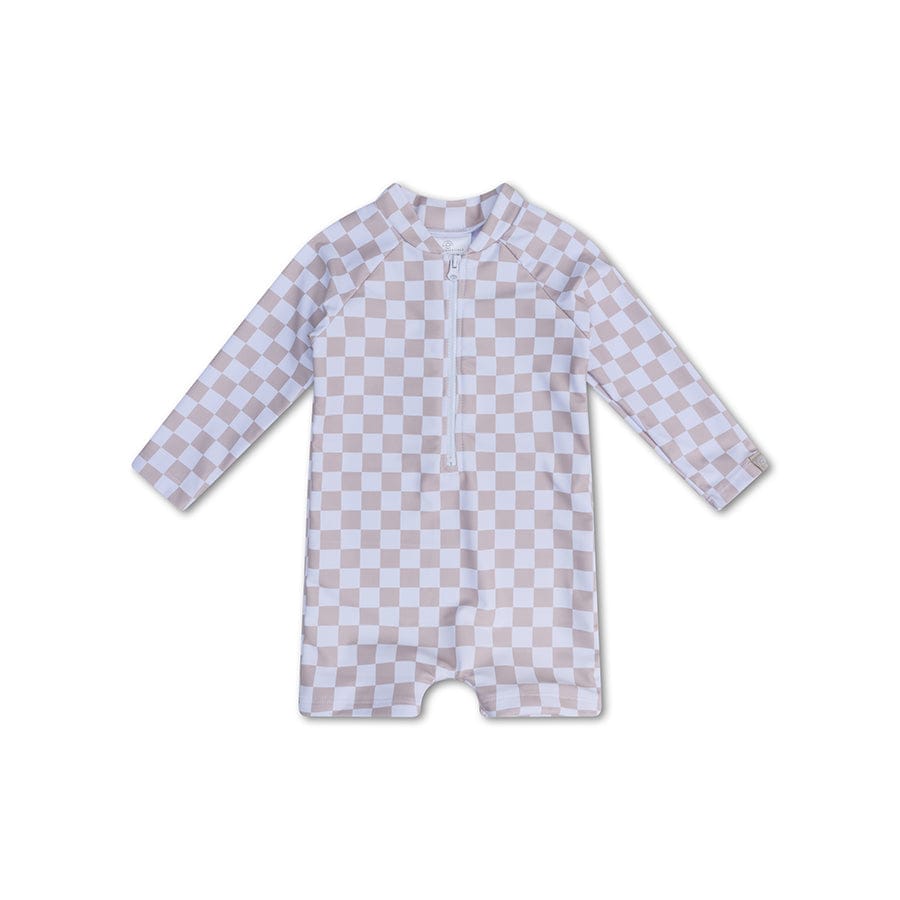 UV Zwempak Jongens - Beige/Wit - Checkmate